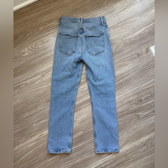 AGOLDE Women’s Riley High Rise Straight Jeans Sz 25 Lightwash Blue Denim EUC - Picture 14 of 14